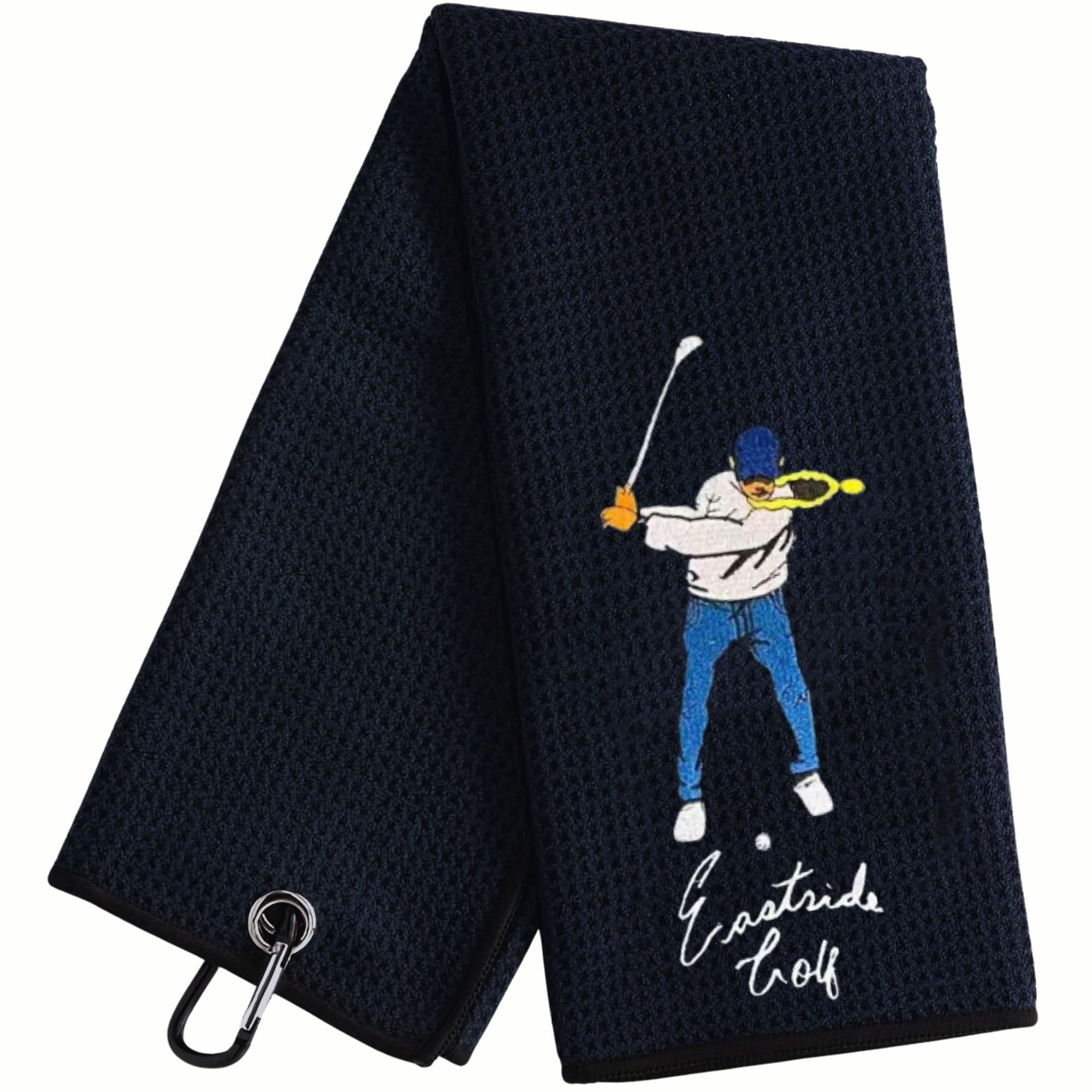 Golf Towel - Komik İşlemeli Yeşil Golf Havlusu, Golf
